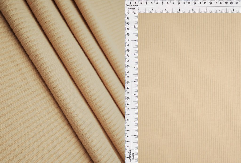 KNT3422 / SAND / 89%POLY 9%RAYON 2%SPAN 4x2 RIB SOLID