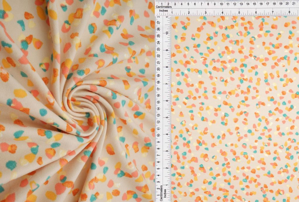 KNT2100-MS10042 / SAND MULTI / 96%POLY 4%SPAN DTY BRUSH GEO PRINT