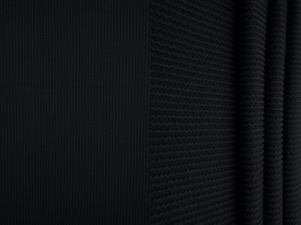 KNT4463 / BLACK / 80%POLY 15%RAY 5%SPAN KNIT JACQUARD RIB