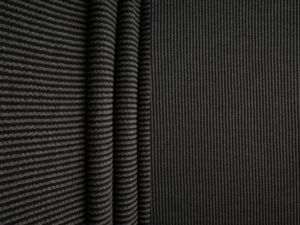 KNT4463 / CHARCOAL / 80%POLY 15%RAY 5%SPAN KNIT JACQUARD RIB
