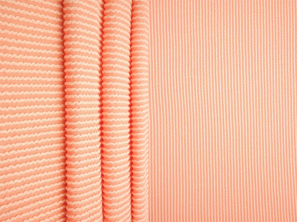 KNT4463 / PEACH / 80%POLY 15%RAY 5%SPAN KNIT JACQUARD RIB