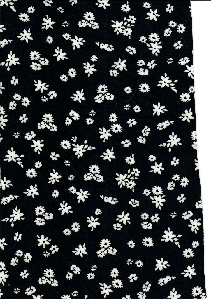 KNT2100-MS10217 / BLACK / 96%POLY 4%SPAN DTY BRUSH DITSY FLORAL/FLOWER