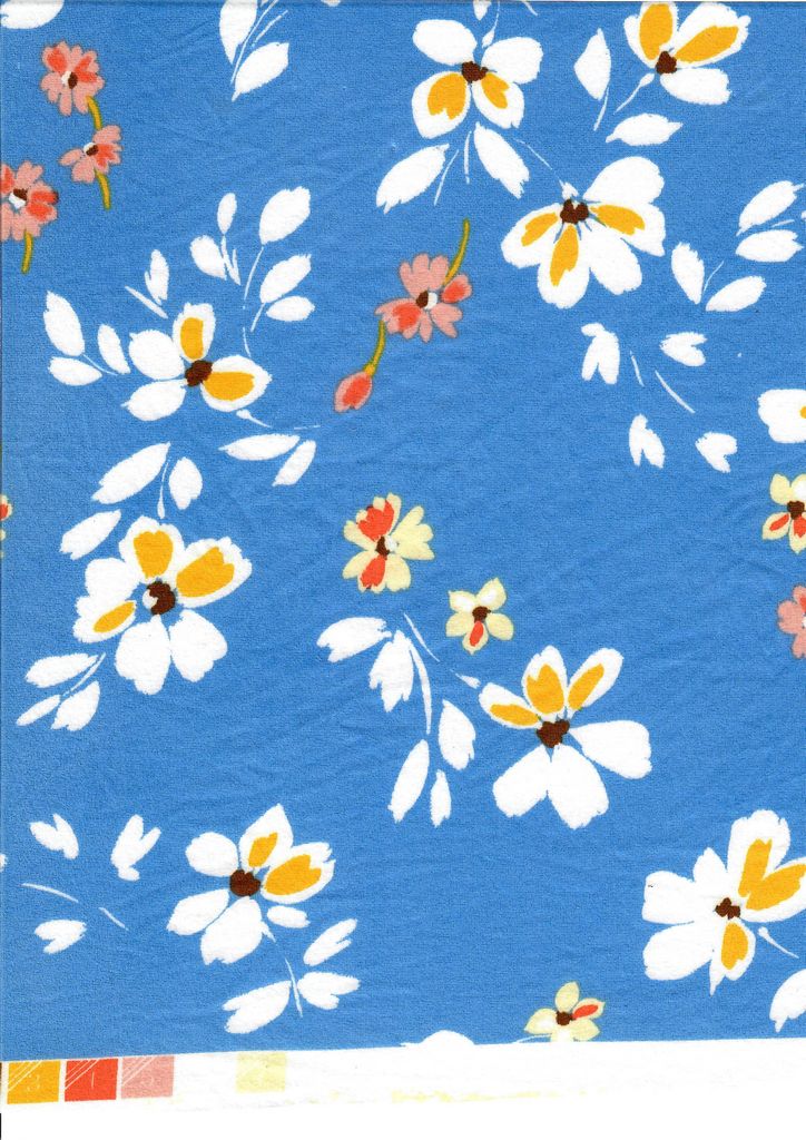KNT2100-MS11016 / BLUE / 96%POLY 4%SPAN DTY BRUSH FLORAL/FLOWER