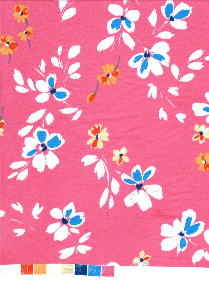 KNT2100-MS11016 / PINK HOT / 96%POLY 4%SPAN DTY BRUSH FLORAL/FLOWER