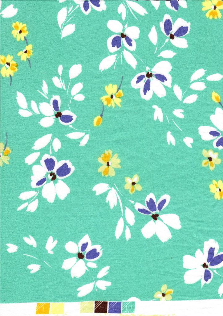 KNT2100-MS11016 / GREEN LT / 96%POLY 4%SPAN DTY BRUSH FLORAL/FLOWER