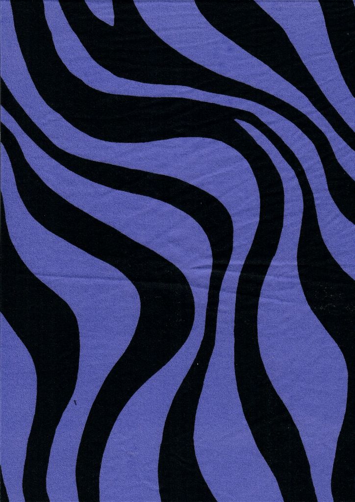 KNT2100-MS10129 / BLACK/VIOLET / 96%POLY 4%SPAN DTY BRUSH ZEBRA/ANIMAL