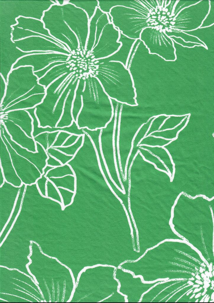 KNT1389-MS11082 / GREEN / 96%POLY 4%SPAN DTY OVERSIZE FLORAL/FLOWER