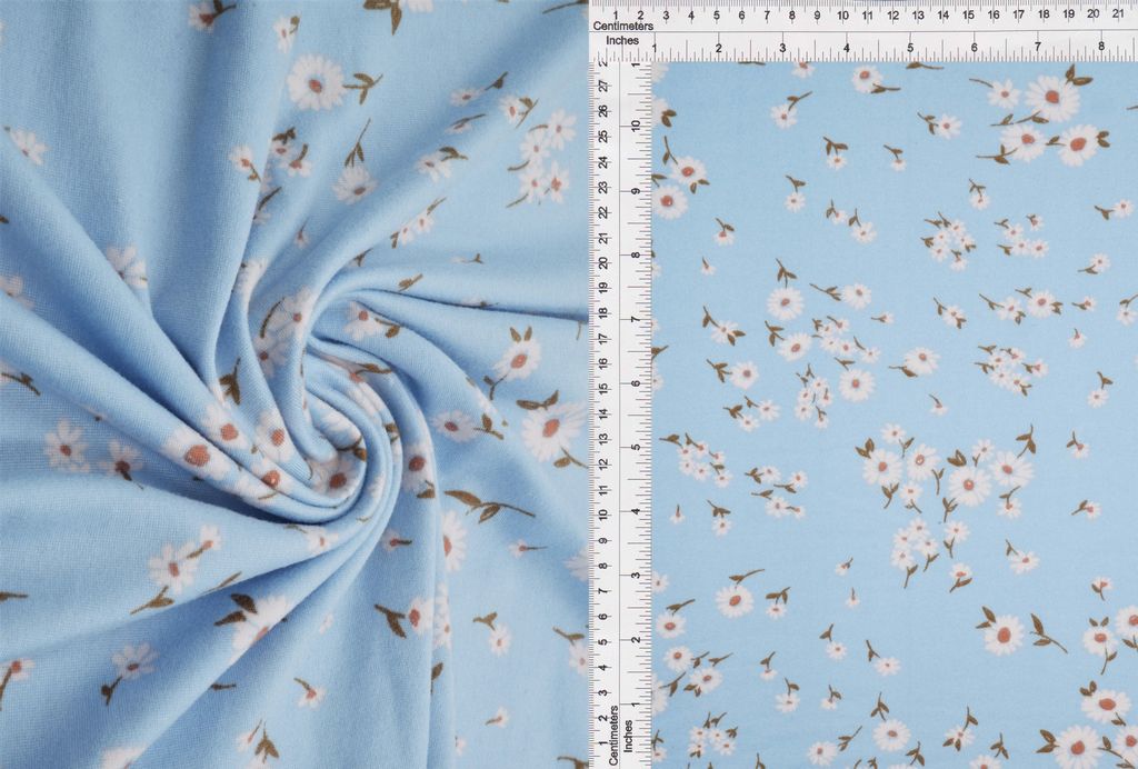 KNT2100-MS11018 / BLUE BABY / 96%POLY 4%SPAN DTY BRUSH DITSY FLORAL/FLOWER