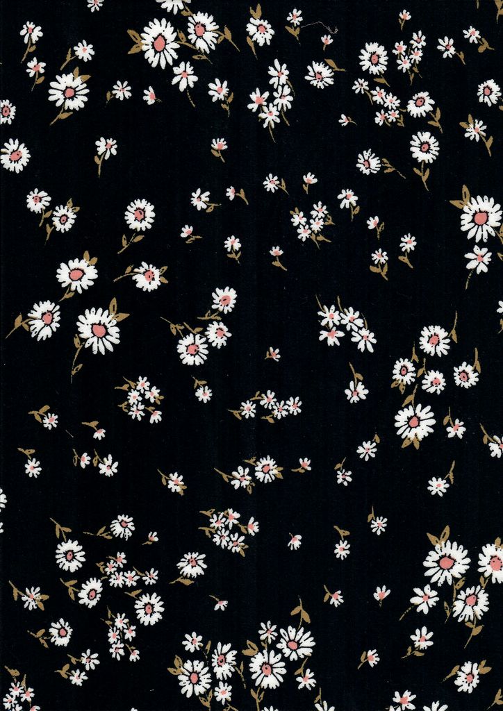 KNT2100-MS11018 / BLACK / 96%POLY 4%SPAN DTY BRUSH DITSY FLORAL/FLOWER