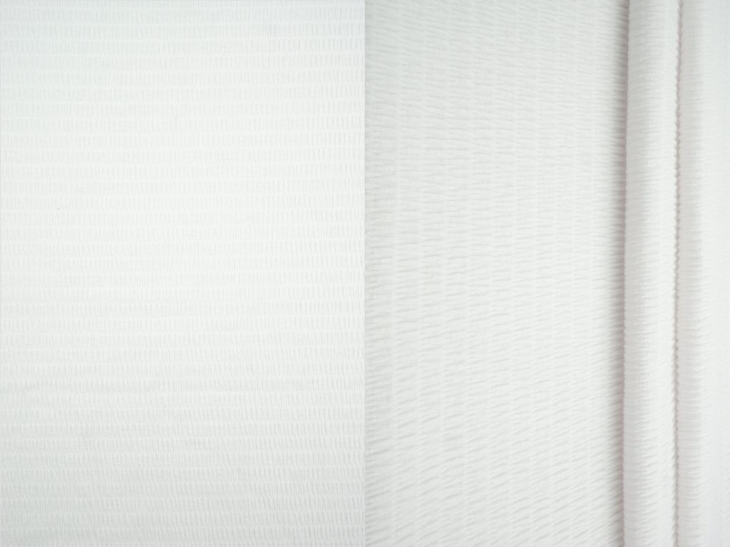 KNT4437 / WHITE / 56%POLY 24%RAYON 20%SPAN SOLID SMOCKING JERSEY