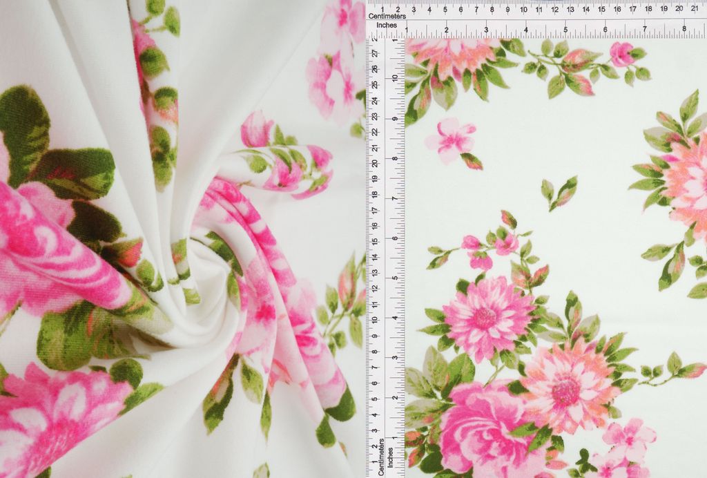 KNT2100-MS11087 / IVORY / 96%POLY 4%SPAN DTY BRUSH FLORAL/FLOWER