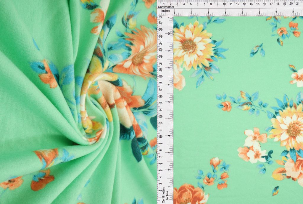 KNT2100-MS11087 / MINT / 96%POLY 4%SPAN DTY BRUSH FLORAL/FLOWER