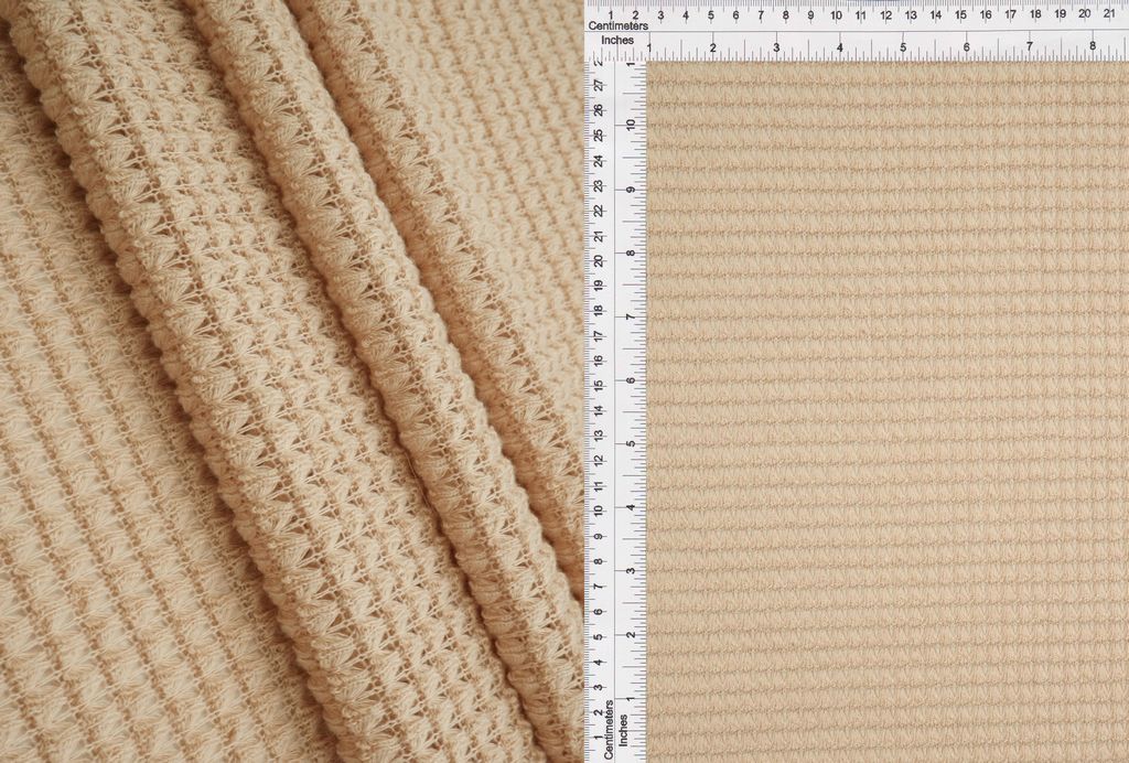 KNT4190 / TAUPE / 64%POLY 34%RAY 2%SPAN OVERSIZE WAFFLE SOLID