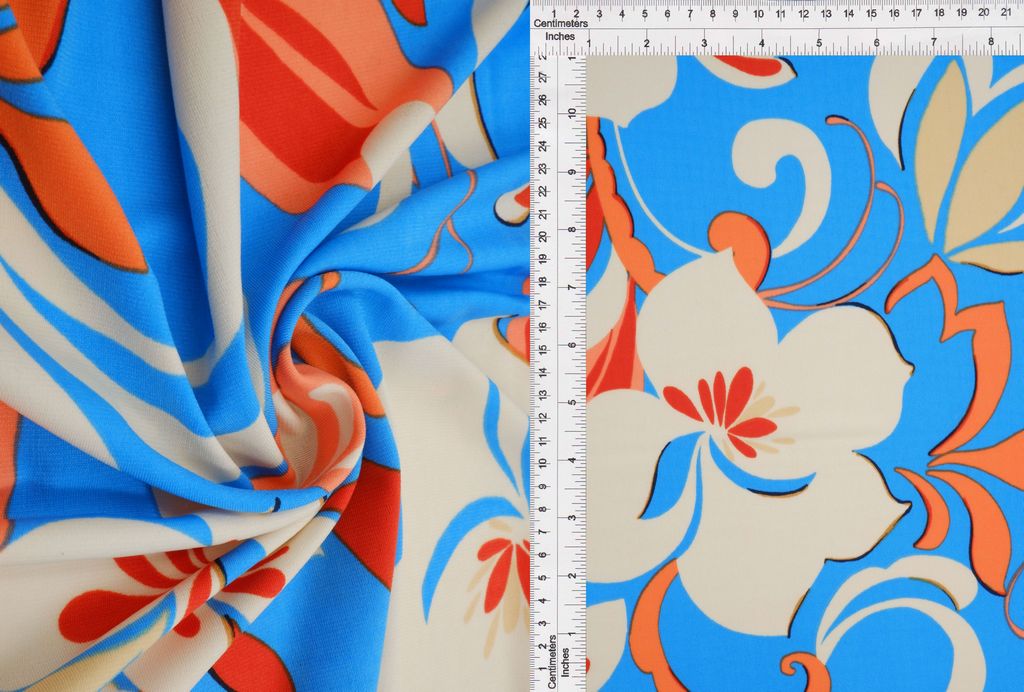 ITY-MS11112B / BLUE / 95%POLY 5%SPAN KOREAN ITY FLORAL/FLOWER
