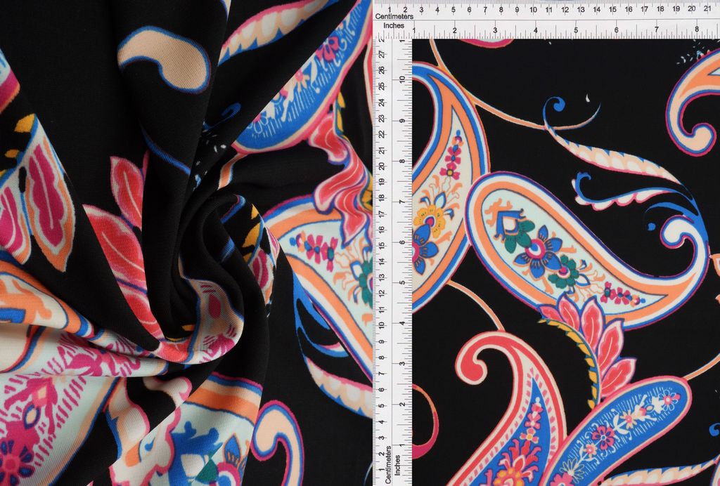 ITY-MS11114 / BLACK / 95%POLY 5%SPAN KOREAN ITY PAISLEY PRINT