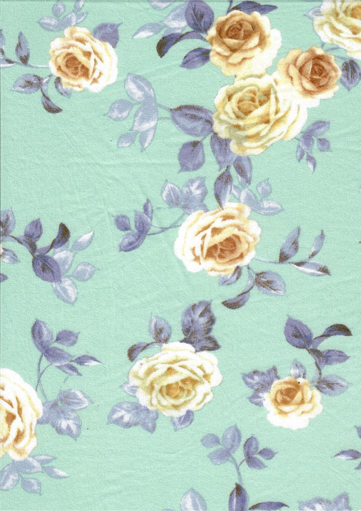 KNT2100-MS11116 / MINT LT / 96%POLY 4%SPAN DTY BRUSH FLORAL/FLOWER