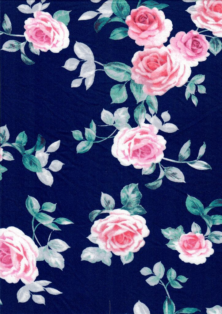 KNT2100-MS11116 / NAVY / 96%POLY 4%SPAN DTY BRUSH FLORAL/FLOWER