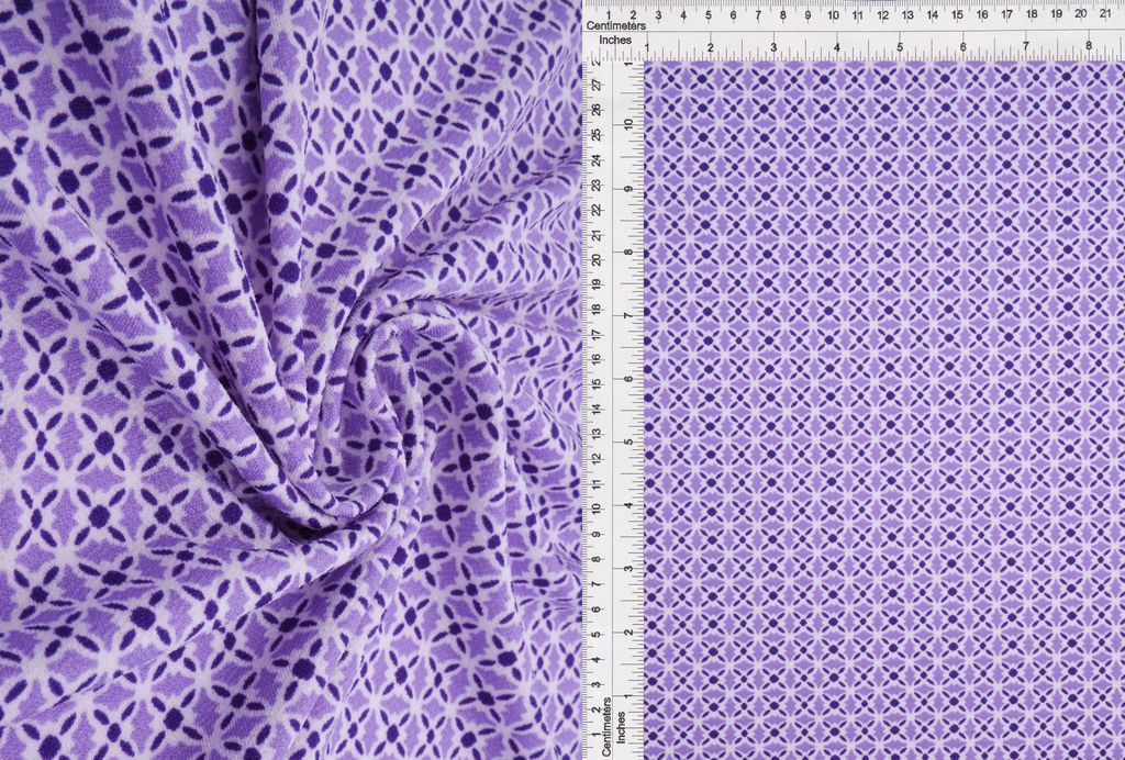 KNT4146-MS11108 / LAVENDER / 96%POLY 4%SPAN MOSS CREPE GEO PRINT