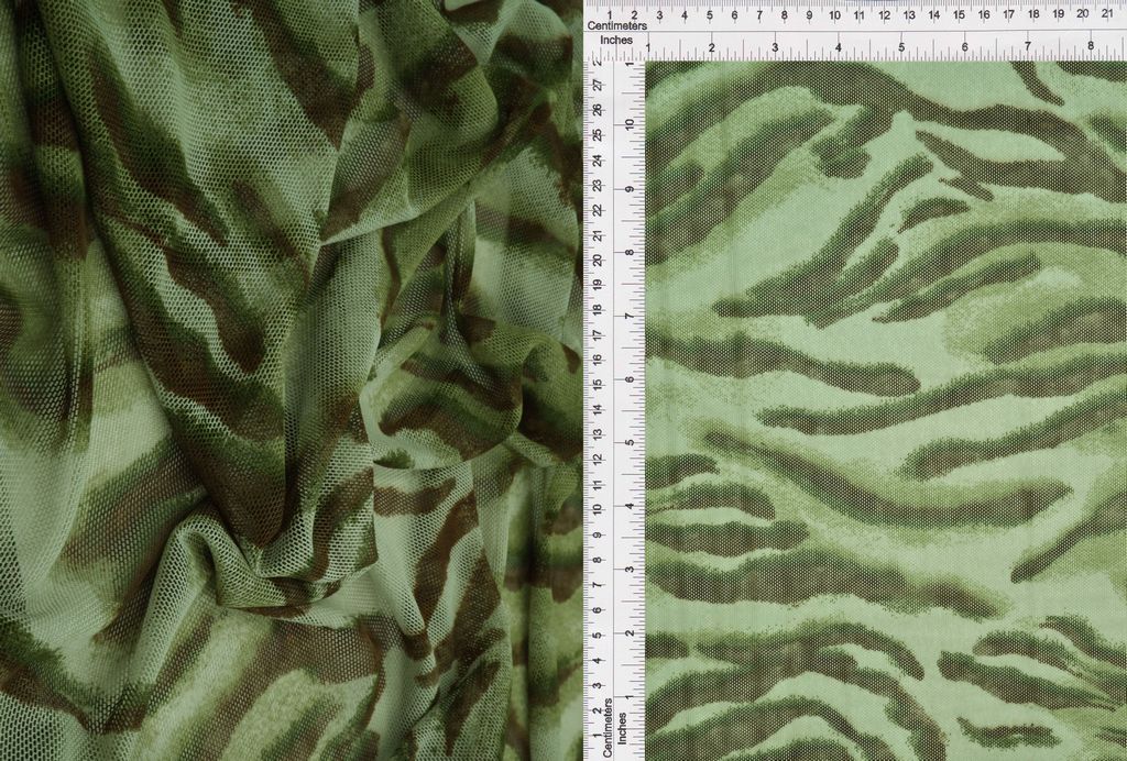 MESH-MS11078 / OLIVE / 90%POLY 10%SPAN MESH ANIMAL PRINT