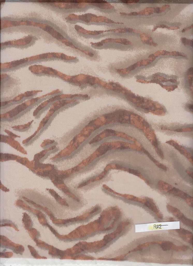 MESH-MS11078 / BROWN / 90%POLY 10%SPAN MESH ANIMAL PRINT