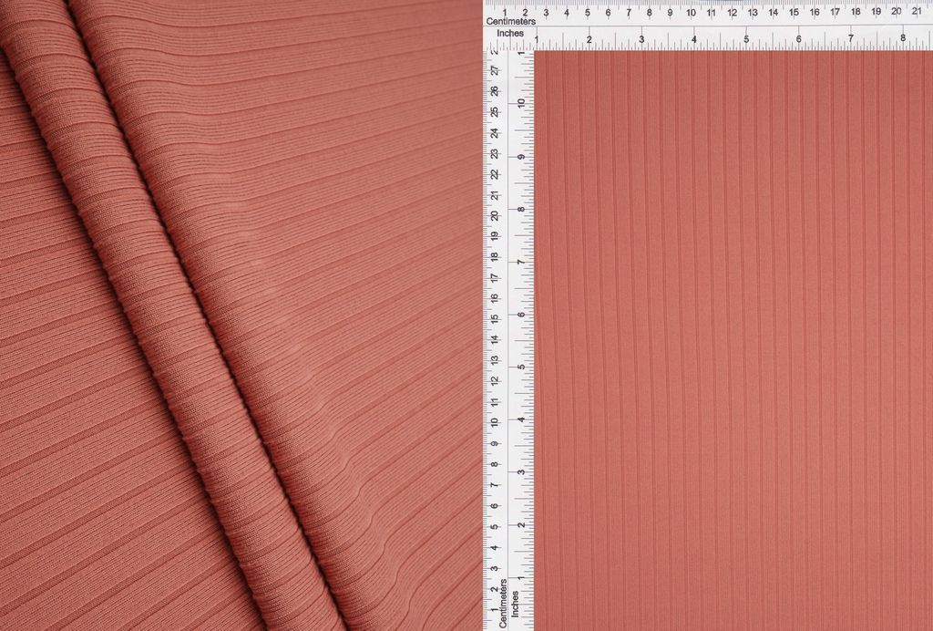 KNT4135 / TERRACOTTA / 87%POLY 13%SPAN 8X3 YUMMY RIB SOLID