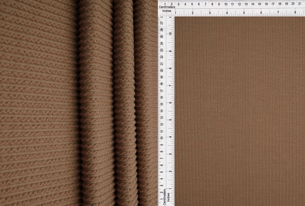 KNT4204 / MOCHA / 77%POLY 18%RAY 5%SPAN DOUBLE KNIT COZY