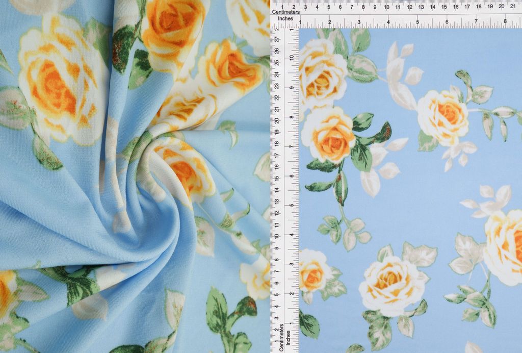 ITY-MS11116B / BLUE LT / 95%POLY 5%SPAN KOREAN ITY FLORAL/FLOWER