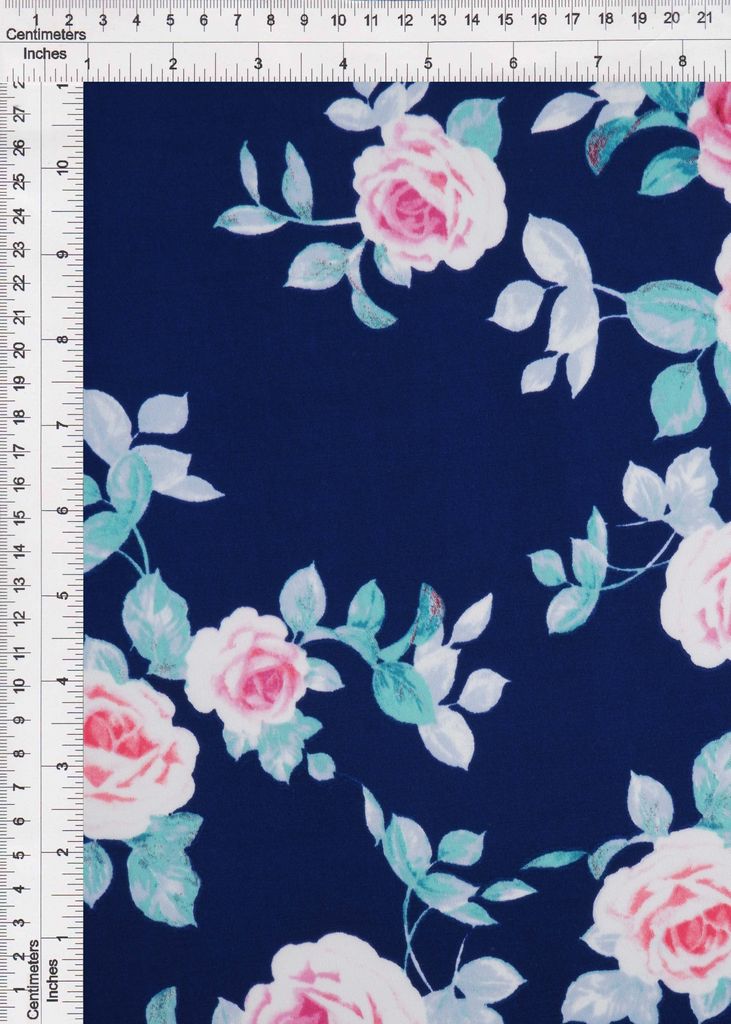 ITY-MS11116B / NAVY / 95%POLY 5%SPAN KOREAN ITY FLORAL/FLOWER
