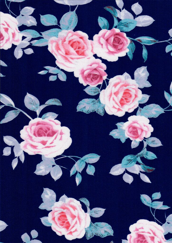 ITY-MS11116B / NAVY / 95%POLY 5%SPAN KOREAN ITY FLORAL/FLOWER
