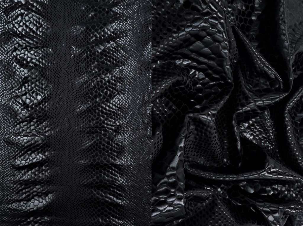 MTJ306 / BLACK / 98%POLY 2%SPAN PLEATHER COATED SNAKE SOLID