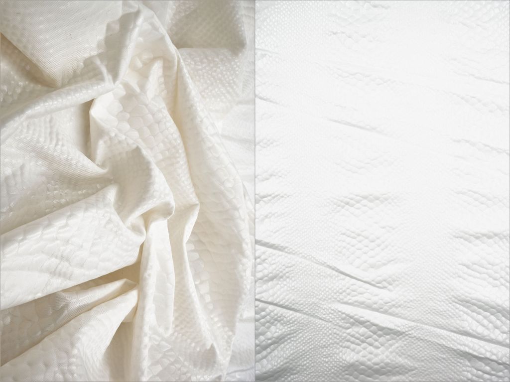 MTJ306 / IVORY / 98%POLY 2%SPAN PLEATHER COATED SNAKE SOLID