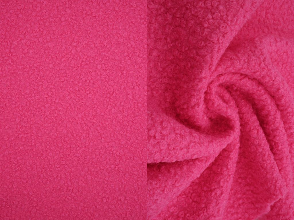 KNT4136 / PINK HOT / 100%POLY SOLID FAKE WOOL