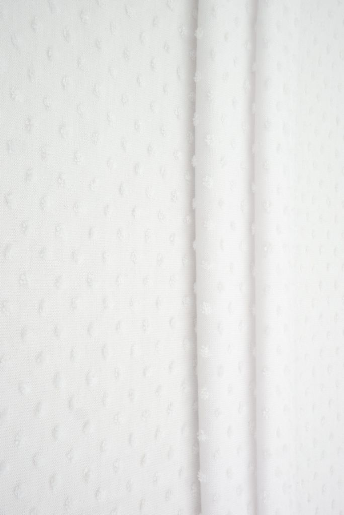 KNT4225 / WHITE / 77%POLY 23%RAY KNIT JACQUARD SWISS DOT