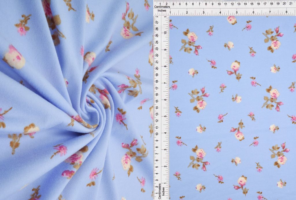 KNT2100-MS11118 / BLUE / 96%POLY 4%SPAN DTY BRUSH DITSY FLORAL/FLOWER