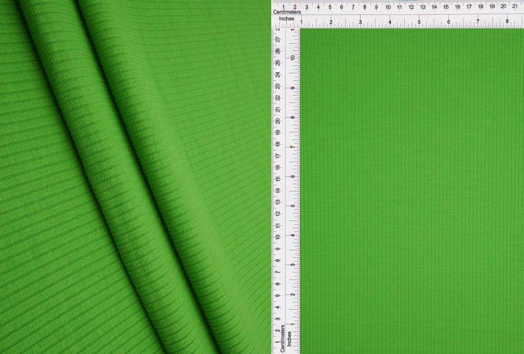 KNT3422 / GREEN B / 89%POLY 9%RAYON 2%SPAN 4x2 RIB SOLID