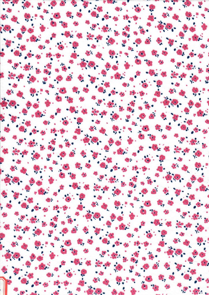 KNT2100-MS11008 / IVORY/PINK HOT / 96%POLY 4%SPAN DTY BRUSH DITSY FLORAL/FLOWER
