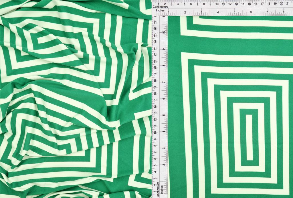 KNT2100-Q20336 / KELLY / 96%POLY 4%SPAN DTY BRUSHED RETRO/GEO PRINT
