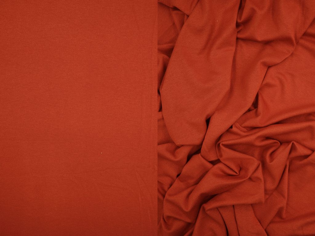 KNT3527 / RUST RO / 95%RAYON 5%SPAN VISCOSE KNIT CREPE SOLID