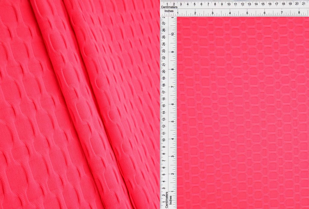 KNT4360 / N.CORAL-R / 92%POLY 8%SPAN HONEYCOMB KNIT SOLID