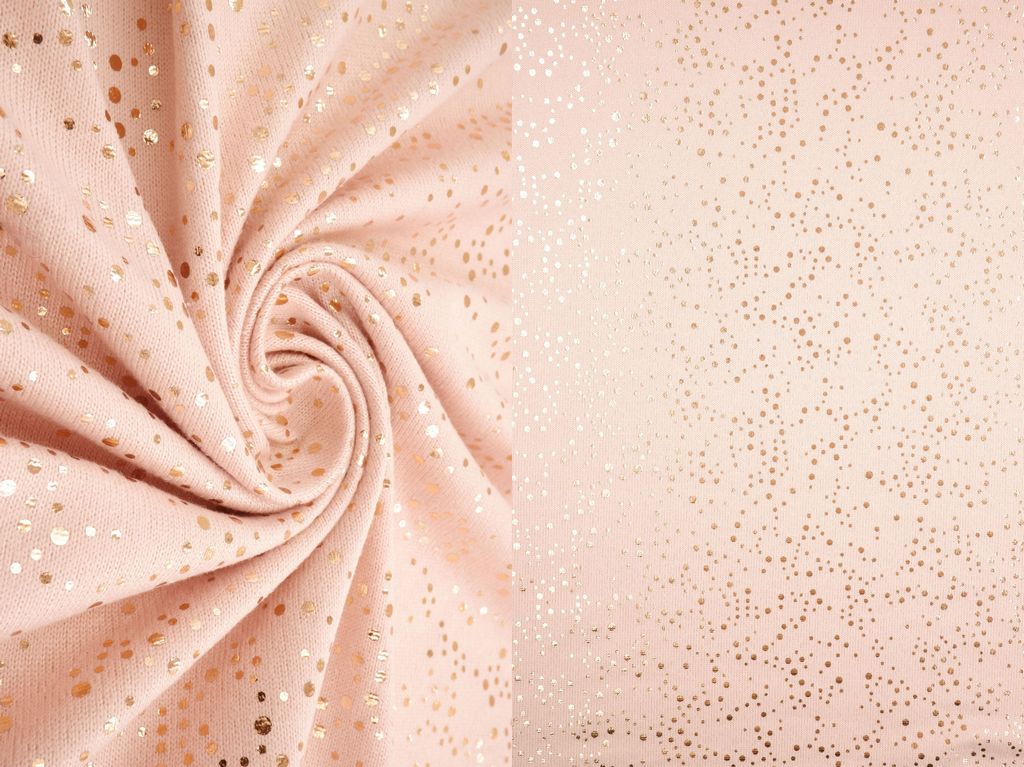 KNT4038-FOIL / BLUSH/GOLD / 96%POLY 4%SPAN SUPER SOFT HACCI WITH FOIL