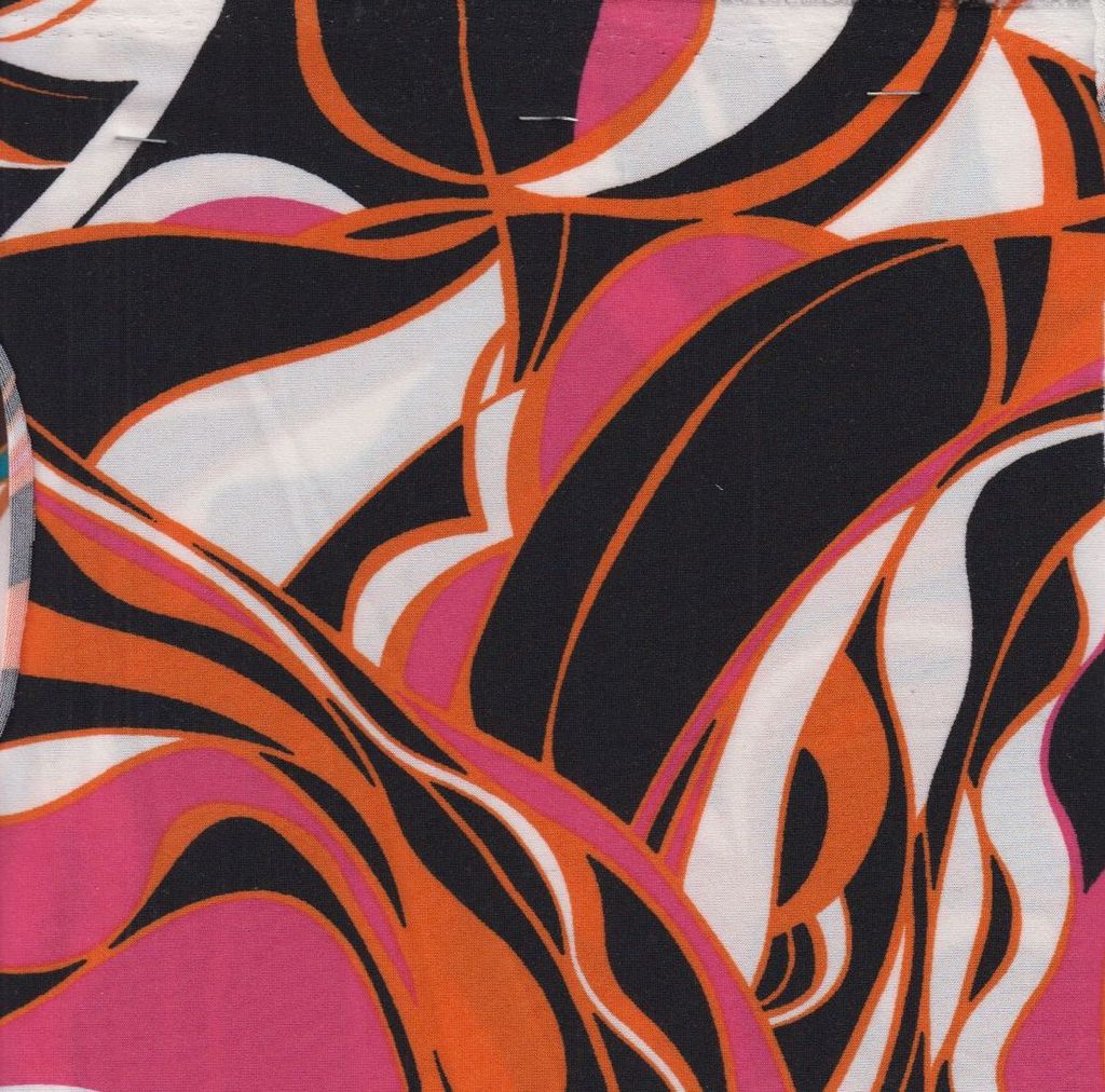 KNT1389-SE71265 / BLACK/PINK / 96%POLY 4%SPAN DTY PRINT