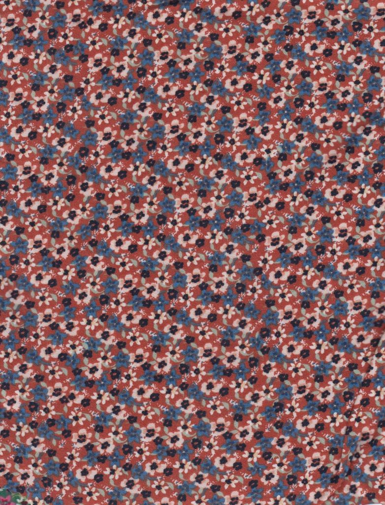 KNT2100-MS11150 / TERRACOTTA / 96%POLY 4%SPAN DTY BRUSH DITSY FLORAL