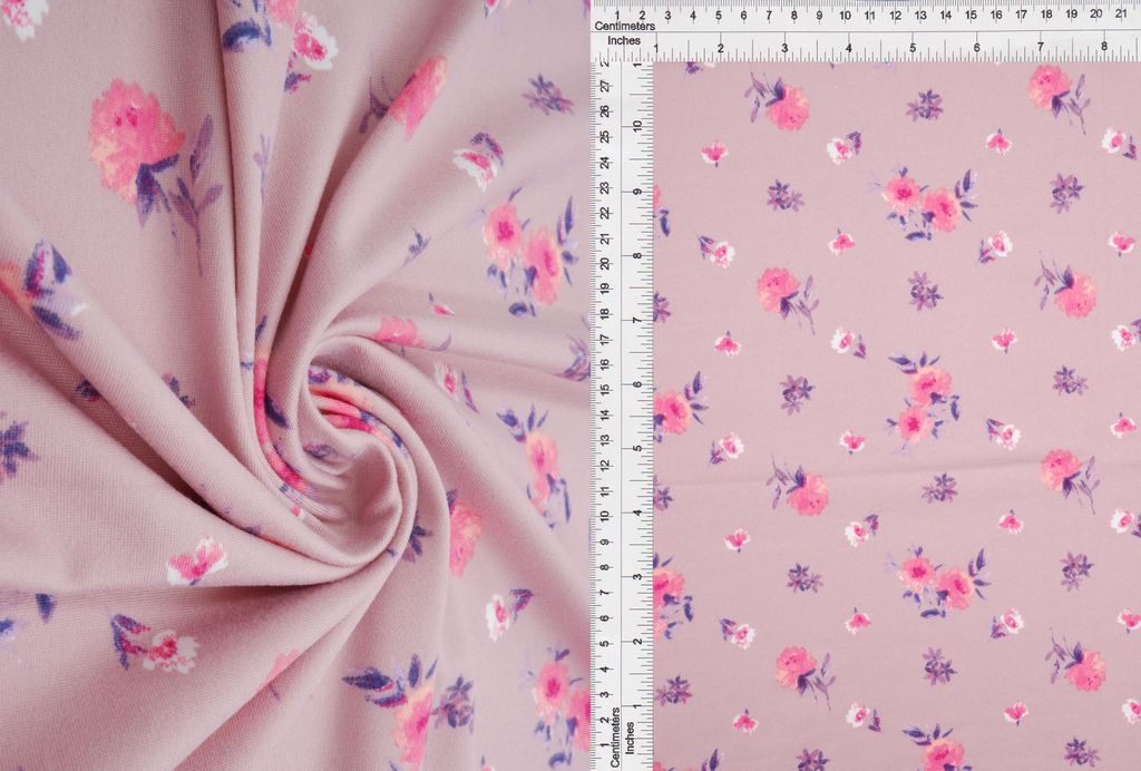 KNT2100-MS11142 / ROSE DUSTY / 96%POLY 4%SPAN DTY BRUSH FLORAL/FLOWER