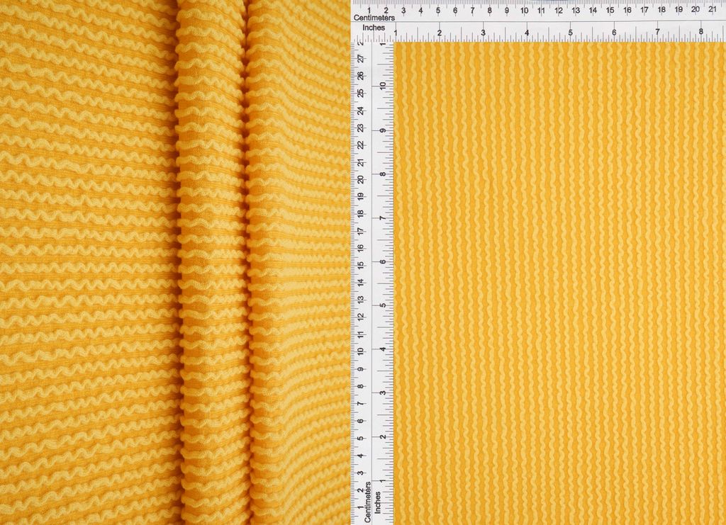 KNT4463 / YELLOW / 80%POLY 15%RAY 5%SPAN KNIT JACQUARD RIB