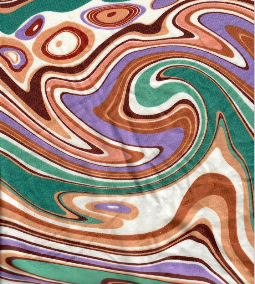 KNT2100-MS11152 / RUST / 96%POLY 4%SPANDEX DTY BRUSHED MARBLE PRINT