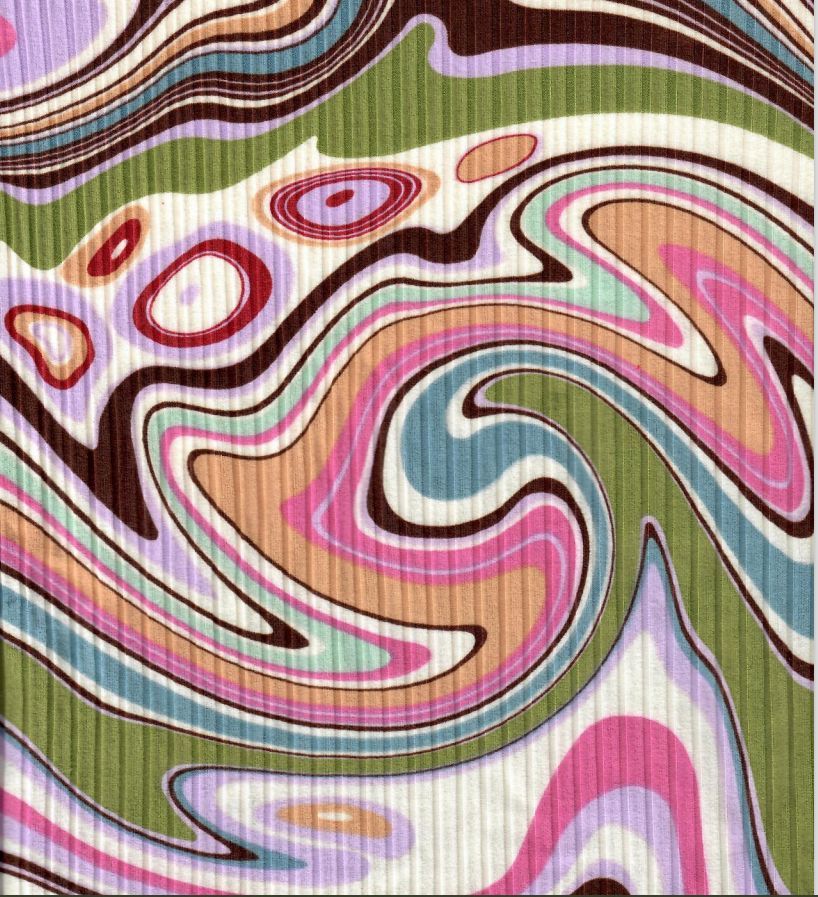KNT4135-MS11152 / MAGENTA/MULTI / 87%POLY 13%SPAN 8X3 YUMMY RIB MARBLE PRINT