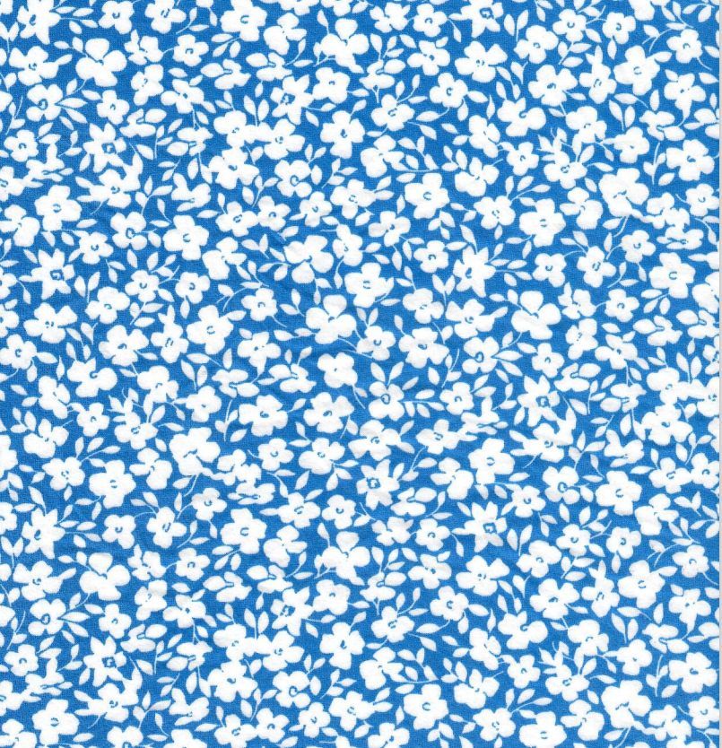 KNT2100-Q90202 / BLUE / 96%POLY 4%SPAN DTY BRUSHED FLORAL PRINT