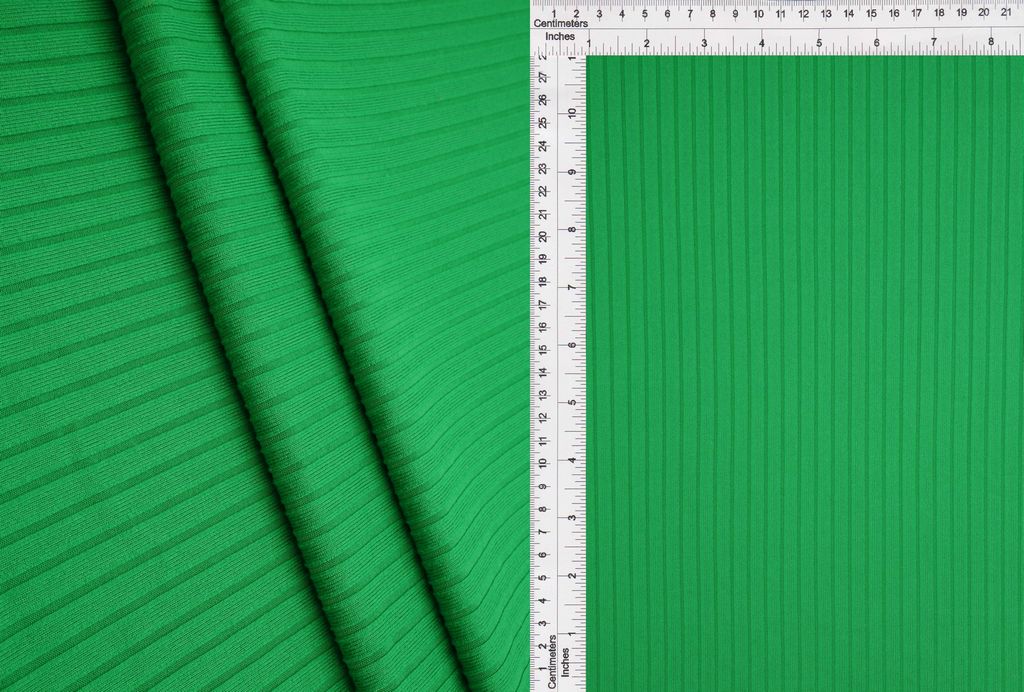 KNT4135 / GREEN NEW / 87%POLY 13%SPAN 8X3 YUMMY RIB SOLID