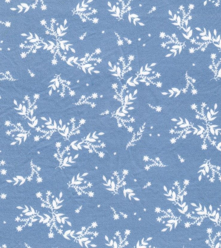 KNT2100-MS10331 / CHAMBRAY / 96% POLY 4%SPANDEX BRUSHED DTY LEAF PRINT