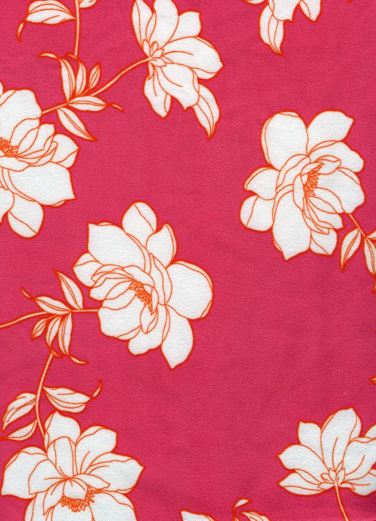 KNT3971-MS11070 / HOT FUSCHIA / 95%POLY 5%SPAN FLORAL/FLOWER TECHNO CREPE PRINT